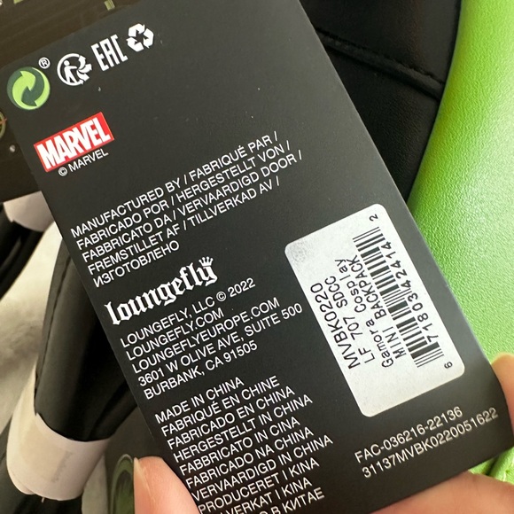 Marvels Infinity Saga of Gamora (Glow in  the dark logo on the back) Loungefly